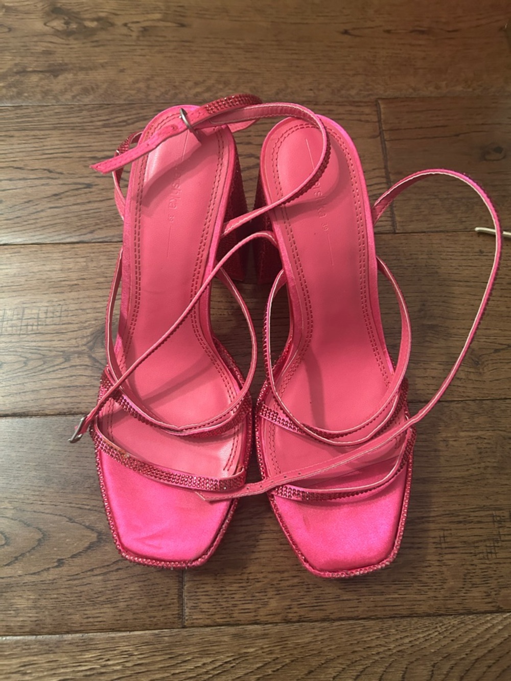 Women's Pink Strappy Heeled Sandals